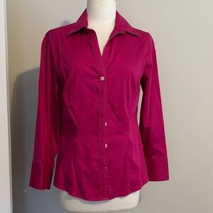 Banana Republic stretch-  Fuchsia Cotton Button-Down Shirt